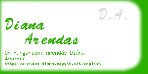 diana arendas business card